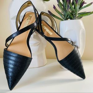 Rachel Zoe pointed toe sling strap sandals flats